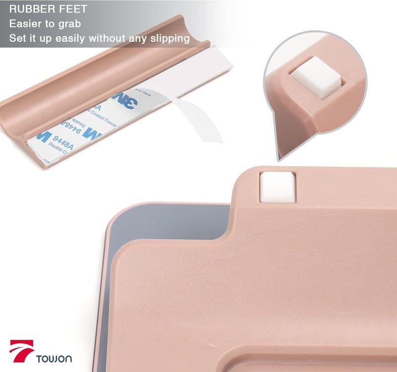 TOWON Rose Gold Glossy Mirror Mini Desktop Pure Glass Whiteboard, Small Desktop Dry Erase Board, Desk White Board Dry Erase with Accessories, Stenography Artifact for Office Homeschooling Décor, 8x6 Inches - Image 5